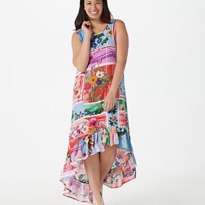 Tolani Collection Siana Patchwork Flounce Hem Dress